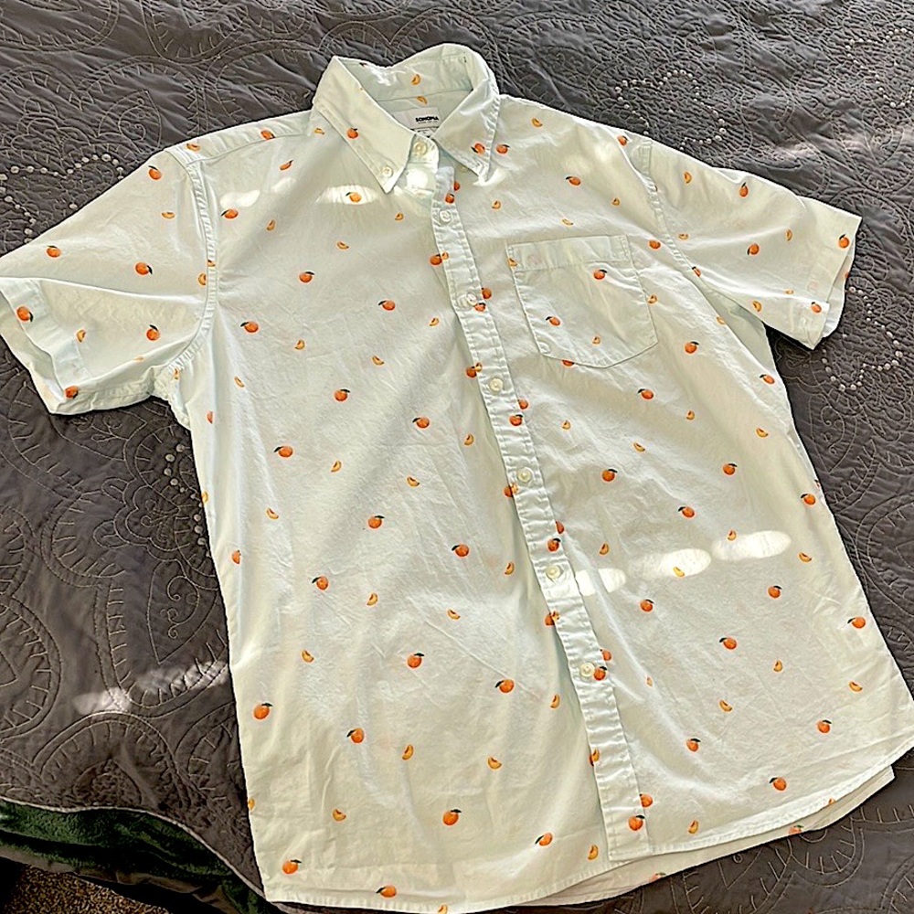 Mens peach button up